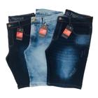 Kit 3 Bermudas Jeans Masculina Atacado Elastano