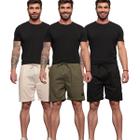 kit 3 Bermudas Masculina Casual Treino Passeio Short Dia a Dia Verão Confortável