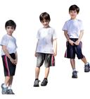 Kit 3 Bermudas Tactel Masculina Infantil Faixas Lat Ref 214