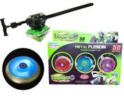 Kit 3 Beyblade Metal C/Luz Led Speed Light + 1 Lançador