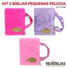 Kit 3 Bíblias Pequena Luxo Com Alça Pelúcia Variadas