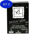 Kit 3 Bloco De Papel Canson - Xl Dessin Noir 20Fls A5 150Gm2