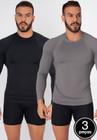 Kit 3 Blusa Vekyo Poliéster Masculina Manga Longa Proteção UV