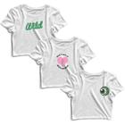 Kit 3 Blusas Cropped Tshirt Camiseta Feminina Blusinha