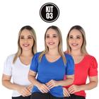 Kit 3 Blusas Femininas Moda Casual Manga Bufante Blusinha Princesa Colorida