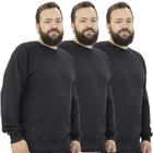 Kit 3 Blusas Moletom Plus Size Masculina Flanelada Básica