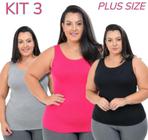 KIt 3 Blusas Regatas Esportiva Para Treinos Plus Size