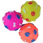 Kit 3 Bola Bolinha Brinquedo Pet Com Apito para Cães Cachorros Pequeno Porte Lulu Da Pomerânia York Pinscher - Bacon Born Pet