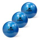 Kit 3 Bolas de Pilates Overball Muvin 25cm Soft Gym - Com Bico Para Inflar Treino Yoga Fitness