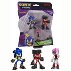 Kit 3 Bonecos Col 6,5cm Sonic, Knuckles Pirata e Rusty Rose - Candide