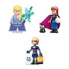 Kit 3 bonecos frozen anna elsa christopher disney blocos de montar