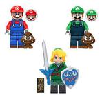 Boneco Bloco Montar Link Princesa Zelda - Kit 2 Personagens