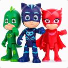 kit 3 Bonecos Pj Masks Menino Gato Corujita Lagartixo