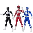 Kit 3 Bonecos Power Rangers Dino Fury Vermelho + Preto + Azul 25cm Hasbro