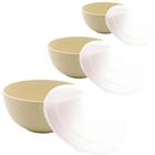 Kit 3 Bowls Pote Cumbuca Tigela Bambu Reforçado Ecológico Com Tampa