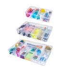 Kit 3 Box Caixa Organizadora P M G Transparente Com Divisórias - Usual Utilidades