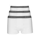 Kit 3 Boxer Ogochi Malha Branco/Cinza