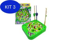Kit 3 Brinquedo Jogo De Pescar Pega Peixe Fungame Verde 5 Anos