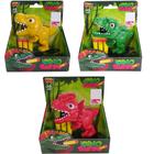 Kit 3 Brinquedos Dino Lança 3 Dardos de Espuma Infantil jogo