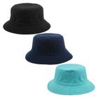 Kit 3 Bucket Hat Unissex Preto Azul Marinho E Verde Turquesa