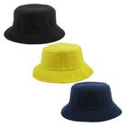 Kit 3 Bucket Masculino Feminino Preto, Amarelo E Azul Escuro