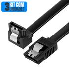 Kit 3 Cabo de Dados Sata 3 6gb/s Com Trava 40cm Conector 90 HD SSD Preto