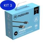 Kit 3 Cabo Motorola Turbo Power Tipo C