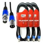 kit 3 Cabos Microfone Xlr Canon Macho E Fêmea Balanceado 5 Mts - MXT