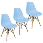 Kit 3 Cadeiras Charles Eames Eiffel Wood Design - ul Claro