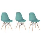 Kit 3 Cadeiras Charles Eames Wood Design Eiffel Coloridas