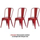 Kit 3 Cadeiras Tolix Iron Design Vermelha Aço Industrial Sal