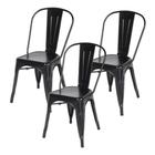 Kit 3 Cadeiras Tolix Iron Metal Aço Industrial Preta !! Pret