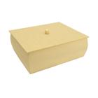 Kit 3 Caixa Abaulada Retangular Com 4 Divisorias e Com Pé 21x17x7,5 Mdf Madeira