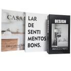 Kit 3 Caixa Livro Decorativa Home Decoração Sala Quarto Porta Objetos