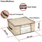 Kit 3 caixa organizador guarda roupa flexivel com ziper multiuso compact armario closets dobravel