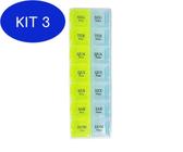 Kit 3 Caixa Porta Comprimido Organizador Semanal 2X Dia Remédio