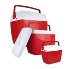 Kit 3 Caixa Térmica Cooler Combo 34 + 18 + 6L Mor - Vermelho