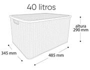 Kit 3 Caixas Organizadoras Rattan PRETA 40 Litros Arqplast