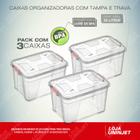 Kit 3 Caixas Organizadoras Transparente 30 Litros Uninjet
