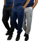 Kit 3 Calça De Moletom Masculina Slim Sport Academia Full