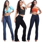 Calça Flare Feminina Jeans Com Licra Cintura Alta Com Efeito Levanta Bumbum  Preta 29, Magalu Empresas