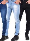 Kit 3 Calça Jeans Masculina Básica Casual Para Trabalhar Slim Homem Com Elastano