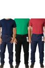 Kit 3 Calça Jeans Masculina Tradicional Para Trabalho Reta Serviço com Elastano Uniforme
