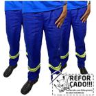 Kit 3 Calça REFORÇADA de Brim Pesado com Faixa Refletivo Uniforme Profissional de Trabalho Sinalização Para Industria Pedreiro Eletricista Soldador