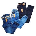 Kit 3 calças jeans masculina infantil menino com elastano Tam 10,12,14 e 16 anos.