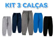 Kit 3 Calças Moletom Infantil Unisex Masculino Feminino