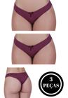 Kit 3 Calcinha Detalhe Renda Lingerie - KIT 3 JOELMA