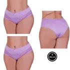 Kit 3 Calcinha Plus Size com detalhe de Renda Tanga Grande - KIT 3 CALCINHA VALÉRIA