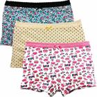 Kit 3 Calcinhas Shortinho Infantil Boxer Estampada Menina Juvenil Algodão Confortável Tampinha