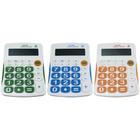 Kit 3 calculadoras média tradicional colorida de mesa 12 digitos